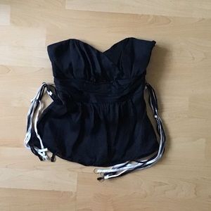 WHBM black strapless top